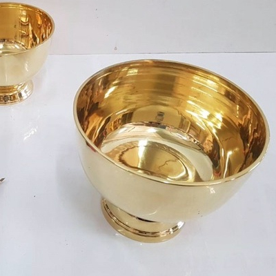 Brass byfa *ขัน ร.5 ขันมีฐาน 6นิ้ว ถ้วยมีฐาน จอกหล่อ(เฉพาะขันใบเดียว ไม่มีทัพพี)