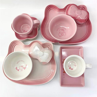 LC Hello Kitty Series Pink Bowl Dish Stew Cup Cartoon kt Cup Dish Tableware Pink Girl Series