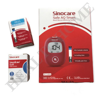 เครื่องตรวจวัดระดับน้ำตาลในเลือด Sinocare รุ่น Safe AQ Smart (ครบชุด)