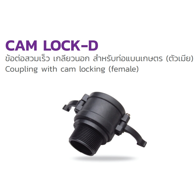 Cam Lock - D :354-184250 ขนาด 2.5 นิ้ว ข้อต่อสวมเร็ว สำหรับท่อแบนเกษตร (ตัวเมีย)