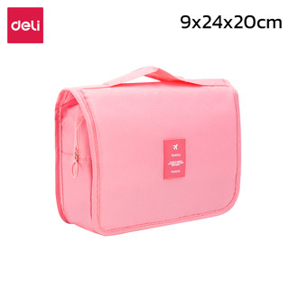 Deli กระเป๋าใส่อุปกรณ์อาบน้ำ toiletries bag กระเป๋าเครื่องสำอาง กระเป๋าแขวน ขนาด 9x24x20ซม. กันน้ำ ไม่ขาดง่าย manzok