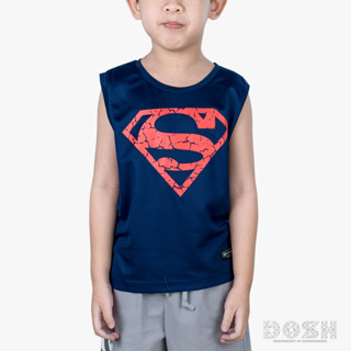 DOSH  BOYS T-SHIRTS SUPERMAN  เสื้อยืดเด็กแขนกุด ผ้าโพลีเอสเตอร์ FSBT5047-NV