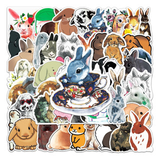 💥พร้อมส่ง💥Cute animal กระต่าย rabbit Sticker animal 50แผ่น STICKER กันน้ำ สติ๊กเกอร์ ใช้ซ้ำได้