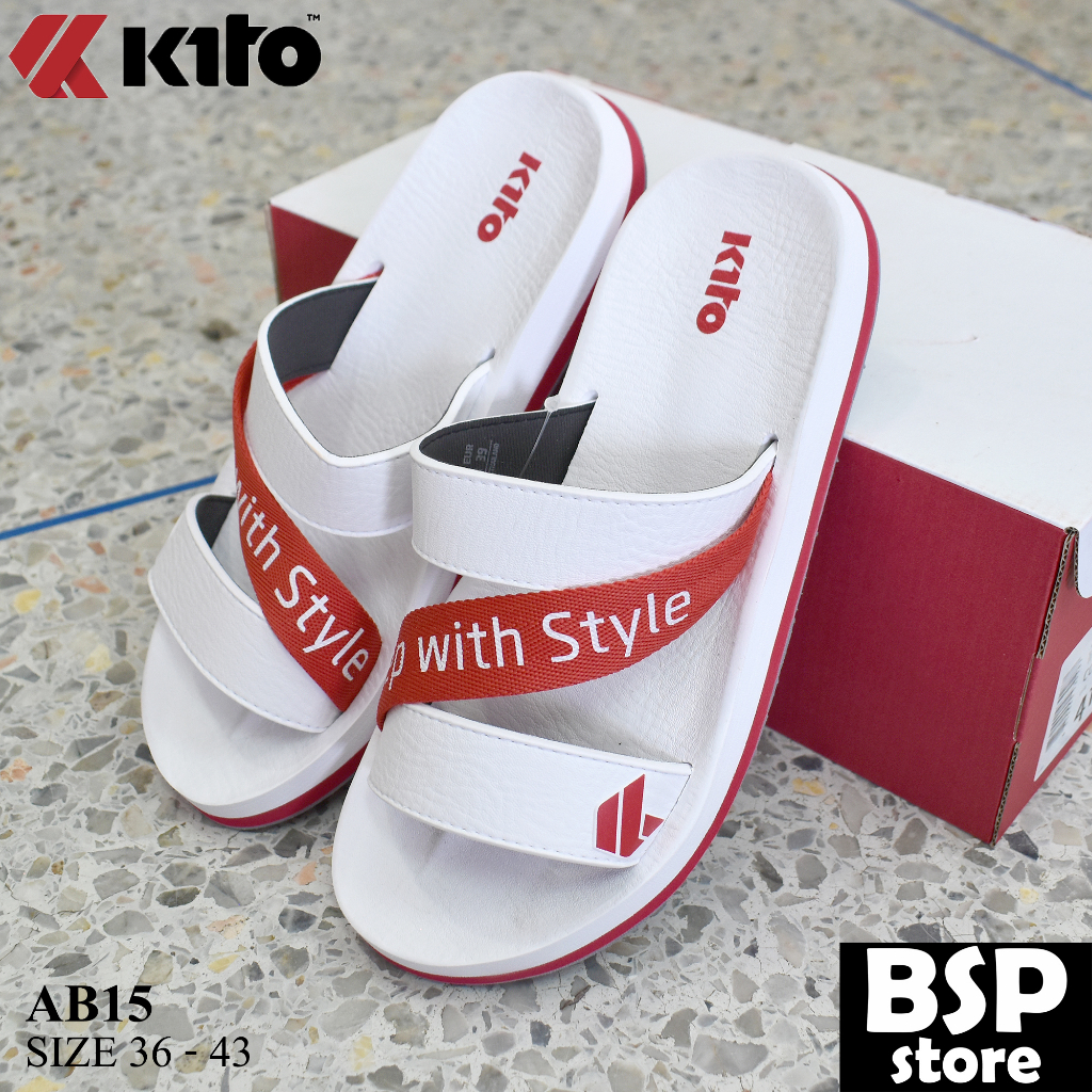 Kito(กีโต้) รุ่น raptor AB15 สีขาว รองเท้าแตะ ชาย หญิง ดีไซน์ทันสมัยเหมาะกับไลฟ์สไตล์วัยรุ่น พื้นหนานุ่ม น้ำหนักเบา สวมใ
