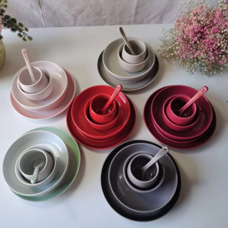 French brand flower bud series stoneware tableware set of 5 pieces