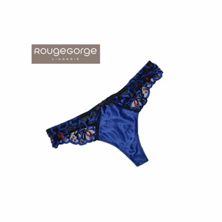 Rouge Gorge(รูจ จอร์จ) Lingerie Panty Thong Sexyแบรนด์ฝรั่งเศส กางเกงชั้นในเซ็กซี่สีน้ำเงินดำดอกไม้ M L XL