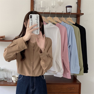 Somedays_closet l🌷พร้อมส่ง🌷 LongMary shirts เสื้อแขนยาวคอจีน ผ้าเบาพริ้วลื่นใส่สบาย เหมาะกับอากาศที่ไทยมาก