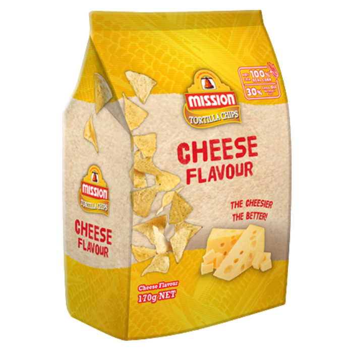 มิชชั่น ตอติญ่า ชิปส์ รสชีส 170 กรัม [exp.22/04/2026]- Tortilla Chips Cheese Flavour 170g Mission brand
