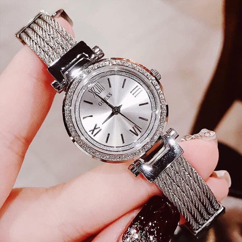 พร้อมสต็อก ! F.A ของแท้100% GUESS นาฬิกาข้อมือผู้หญิง  W1009L1 W1009L2 W1009L3 W1009L4 -27MM crystal