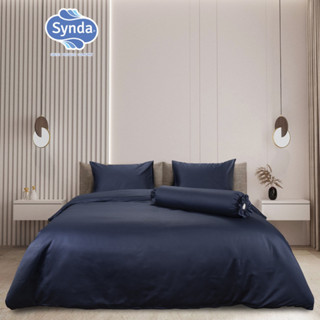 Synda ผ้าปูที่นอนรัดมุมสีพื้น Cotton 340 เส้นด้าย รุ่น ROMANTIC BLUE สีกรม