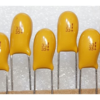 C Tantalum 33uf 35v capacitor ตัวเก็บประจุ ชนิด แทนทาลัม คาปาซิเตอร์