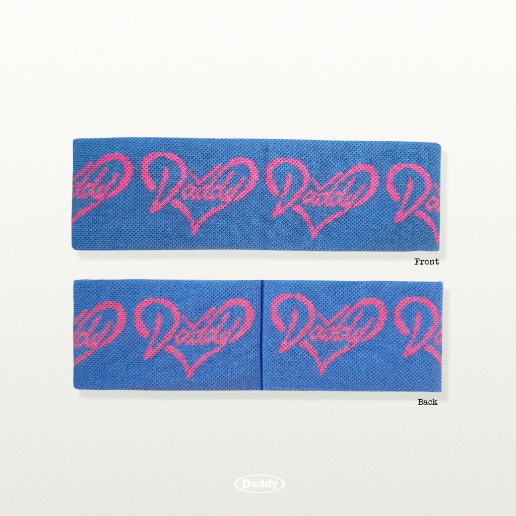 DADDY | Love Daddy Headbands ที่คาดผมสีฟ้า ปักลาย Daddy สุด Cute