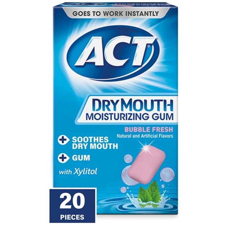Act หมากฝรั่ง สำหรับท่านที่มีอาการปากแห้ง Act dry mouth moisturizing gum,bubble fresh