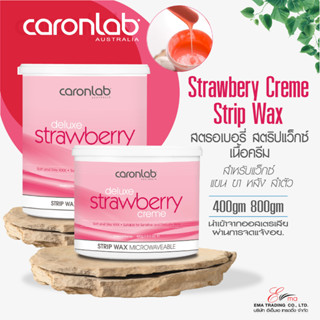ส่งไว (CARONLAB) แว็กซ์กำจัดขน แว็กซ์ขน STRAWBERRY CREME STRIP WAX สติปแว็กซ์ สำหรขนแขน ขา,ลำตัว กลิ่นสตรอเบอรี่ 2 ขนาด