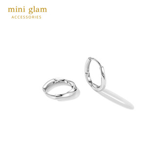 Miniglam Abby Mini Twist Hoop Earrings (Silver) ต่างหูห่วงเกลียวเมทัลลิคสีเงิน