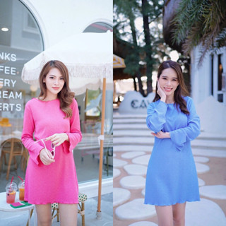 Cali Dress เดรสสั้นแขนยาว สีสันสดใส