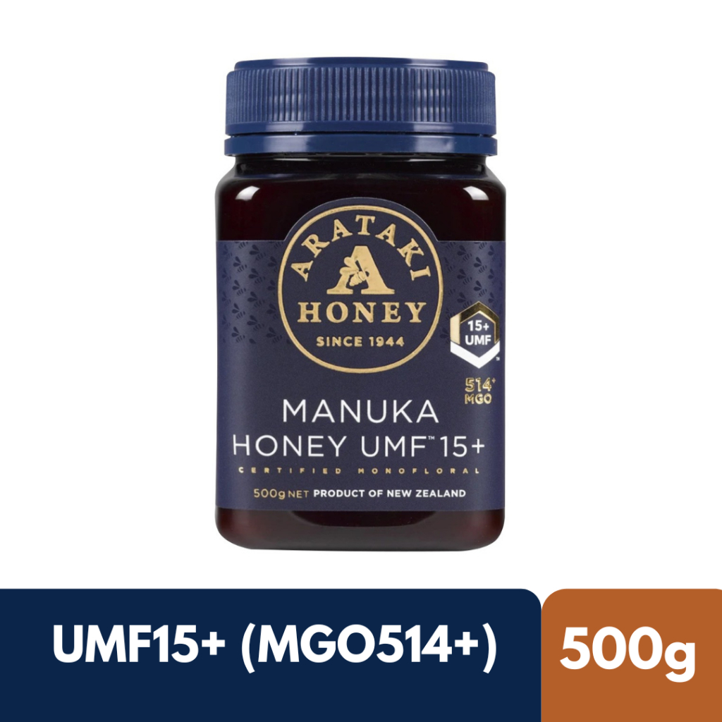 น้ำผึ้งมานูก้า Arataki Manuka Honey UMF15+ (MGO514+) 500g Product of New Zealand