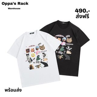 เสื้อยืดสกรีนลายแมว Multiverse (ขาว/ดำ)