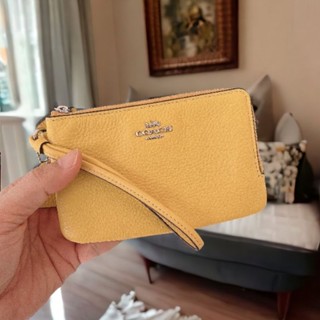 คล้องมือ 2s (2ซิปsize s)DOUBLE CORNER ZIP WALLET IN SIGNATURE 
COATED CANVAS COACH 6649