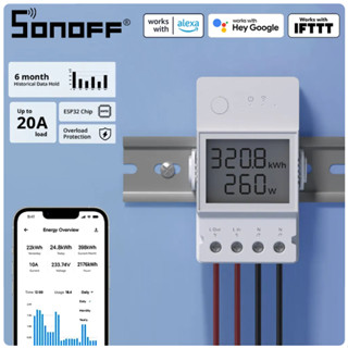 Sonoff POW Elite R3 16A 20A มีจอ LCD รุ่นใหม่ วัดค่า Watt, Amp, Volt, Energy Power Smart WIFI Android IOS [มีประกัน]