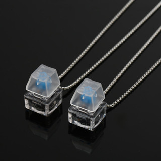 ⌨ ส่งใน 24 ชม. สร้อยคอพร้อมจี้ LED KEYCAP MECHANICAL NECKLACE จี้ปุ่มคีย์บอร์ดระบบไฟ LED BLUE