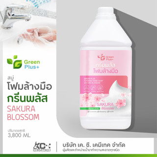 โฟมล้างมือ กรีนพลัส ฟองโฟมนุ่ม หอมสะอาด ฆ่าเชื้อแบคทีเรีย 3800 ml แบบเติมสุดคุ้ม