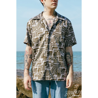 Simple&amp;Raw - เสื้อเชิ้ต BH747 BlueHawaii Shirts (Beige)