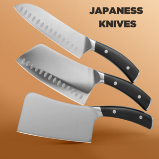 Japaness knives Santoku,Chopper,Slicing knife Premium grade มีดญี่ปุ่น มีดซันโตกุ มีดสับกระดูก มีดหั่น เกรดพรีเมี่ยม