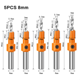 ดอกสว่านเจาะไม้ 8MM 5ชี้น หัวเจาะ Router Bit Wood