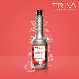 Triva Syrup Fruit Based Red Fruit เรดฟรุ๊ต (น้ำสตรอว์เบอร์รีผสมน้ำราสป์เบอร์รีเข้มข้นกลิ่นซากุระ)