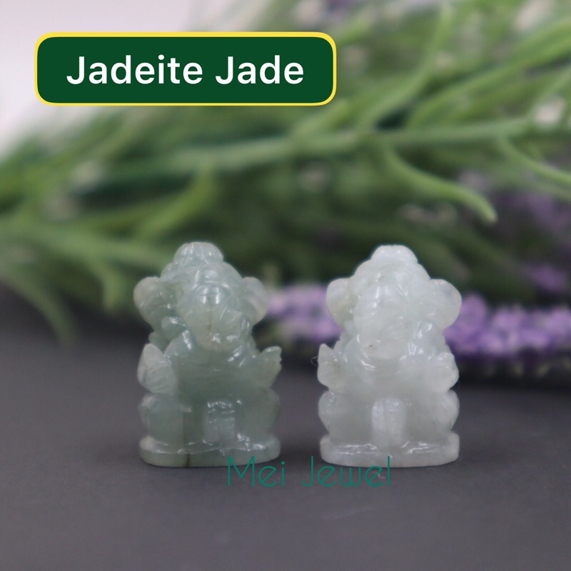 Jadeite Jade พระพิฆเนศ แกะสลักหยกเจไดต์ หรือ หยกพม่าแท้100%