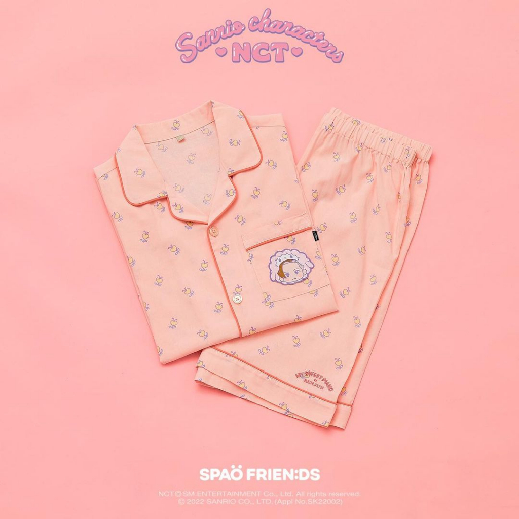 (พร้อมส่ง✅)ชุดนอน SPAO NCT x Sanrio (Renjun &amp; photocard) - Short Sleeve Pajamas 🇰🇷 พร้อมส่งฟรี✅