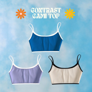 CONTRAST CROP TOP เสื้อครอปสายเดี่ยวกุ๊นขอบ