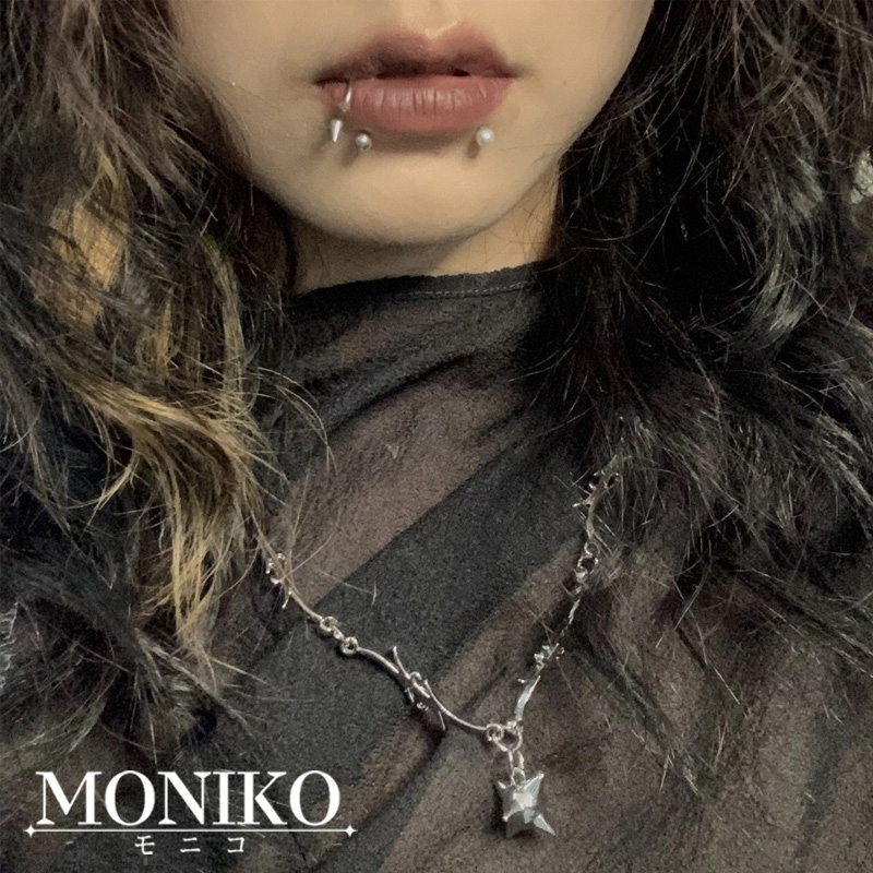 MONIKO สร้อยคอลูกปัด จี้แมงมุม ประดับเพชร สีดํา สไตล์ฮิปฮอป สําหรับผู้ชาย และผู้หญิง - รูปที่ 4