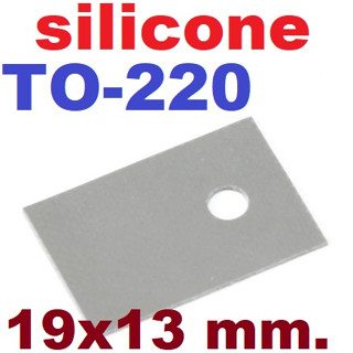 (10ชิ้น)แผ่นซิลิโคน TO-220 insulating pad size 19x13 mm.