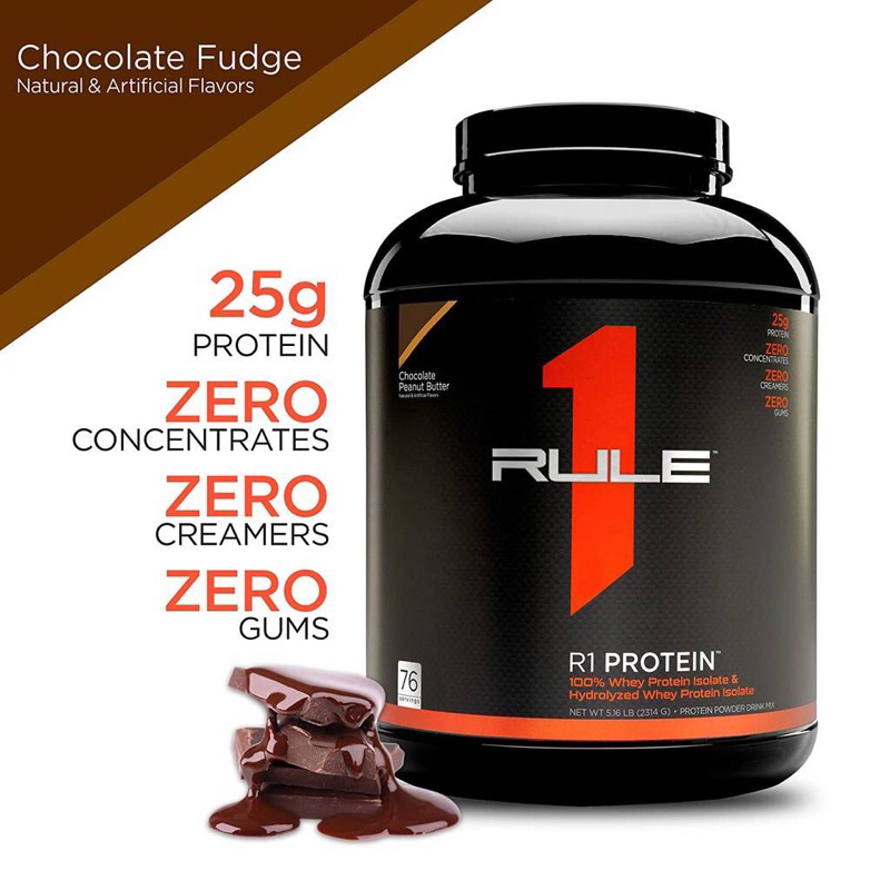 Rule 1 Protien100% Whey Protien Isolate&Hydrolized 5lbs(76servings)