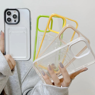 เคสโทรศัพท์มือถือแบบนิ่ม TPU ใส กันกระแทก สําหรับ IPhone 14 13 12 11 Pro Max 6 8 7 Plus  X XS Max XR SE พร้อมช่องใส่บัตร