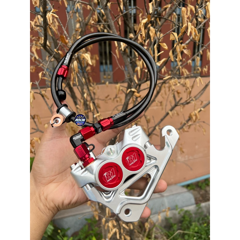 ชุดโครตเทพ ปั้ม 8.1 งาน CNC แกะลายปีกนก เทียบแท้ ปั้ม+ขาจับ+น็อต+สายเบรค ( ใส่ปลดวาล์วได้ ) - รูปที่ 2