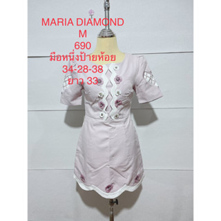 เดรสสั้น สีม่วง MARIA DIAMOND SIZE M มือหนึ่งป้ายห้อย