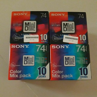 แผ่น Mini Disc ยี่ห้อ SONY รุ่น 10MDW74CRAX ของใหม่ในซีล มี 5 สี