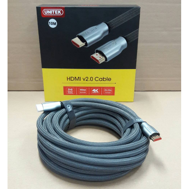 สายสัญญาณภาพ HDMI Ver 2.0 (4K/60Hz Ultra HD) ยาว 10 เมตร (Y-C142RGY) UNITEK (ออกใบกำกับภาษีได้)