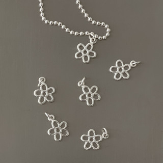 (pendant,เฉพาะจี้)  : LINE FLOWER  necklace silver925 / จี้ดอกไม้ จี้ดอกไม้เงินแท้ / YOUR WISHLIST