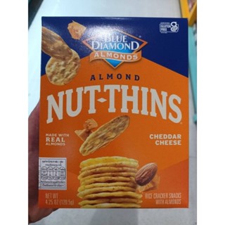 Blue Diamond Nut Thins Almond ข้าวอบกรอบ ผสมอัลมอนด์ เชดด้าชีส แครกเกอร์ ขนมขบเคี้ยว ปราศจากกลูเตน  120 กรัม