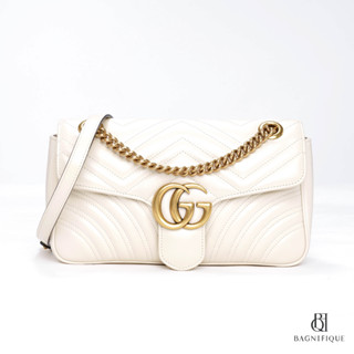 GUCCI MARMONT 26 WHITE CALF GHW