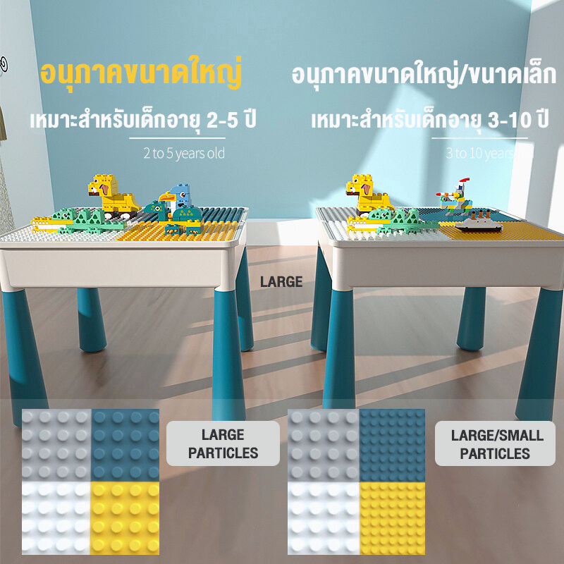โต๊ะตัวต่อ โต๊ะ+เก้าอี้+ตัวต่อ 495 ชิ้น เสริมพัฒนาการเด็ก