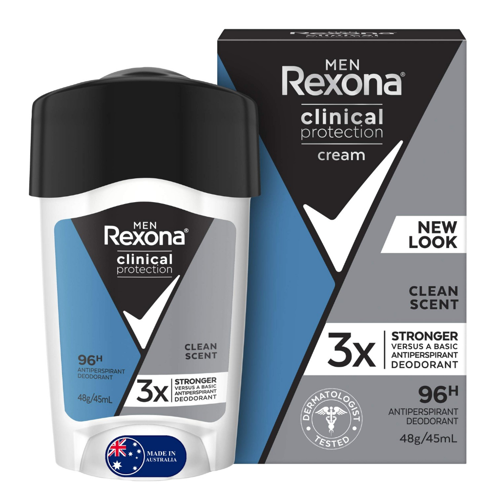 Rexona Men Clinical Antiperspirant Stick Deodorant Clean Scent 45ml ผลิตภัณฑ์ระงับกลิ่นใต้วงแขนสำหรั