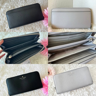 🎀 (สด-ผ่อน) กระเป๋าสตางค์ซิปรอบ ใบยาว K9347 สีเขียว สีดำ / WLR00130 ชมพู Kate Spade Staci Large CONTINENTAL Wallet