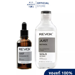 [ SET ] Revox B77 JUST RETINOL REJUVENATING TONER 300 ml.+Revox B77 JUST NIACINAMIDE 10% DAILY MOISTURISER 30 ml