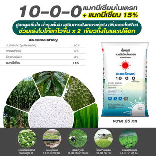 แม่ปุ๋ย 10-0-0 แมกนีเซียมไนเตรท MgNO3+15MgO สร้างคลอโรฟิลล์ เพิ่มความเขียวให้กับพืช (ชนิดแบ่งขาย)ขนาด 1 kg