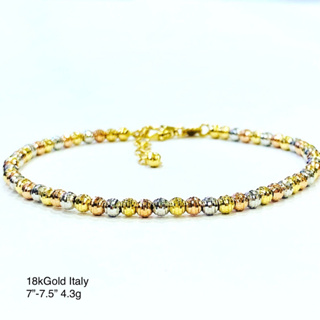 Princelyสร้อยข้อมือทองคำแท้18k รุ่นBeatDiamondCut011